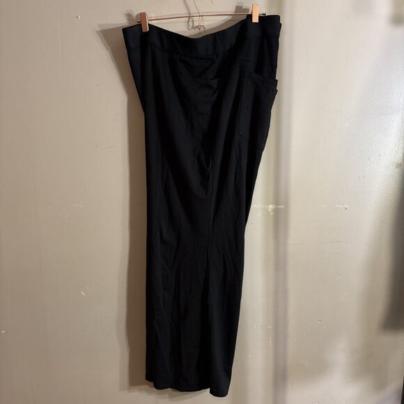 Lane Bryant Wide Leg Trousers Black Stretch Elastic Waist Pockets Sz 30/32 - Picture 4 of 9